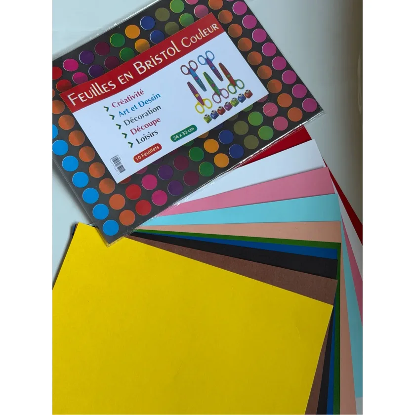 Bristol couleur 10 feuillets 24x32